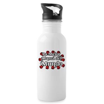 Die Beste Mutter Der Welt Spanisches Zitat Mutter - Trinkflasche mit integriertem Trinkhalm - Weiß - Rechts