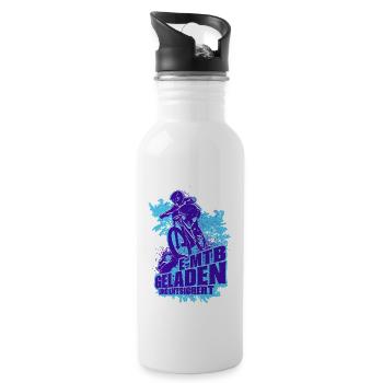 E-MTB Geladen und Entsichert Pedelec E-Bike - Trinkflasche mit integriertem Trinkhalm - Weiß - Rechts