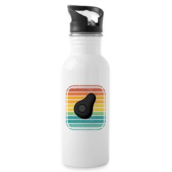 Avocat Vegan Lover Retro Veggie Diet Idée cadeau - Gourde avec paille intégrée - blanc - Droite