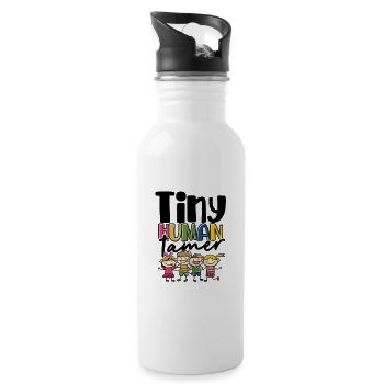 Human Tamer Circus - Kinder Kinder Kleine Kinder - Trinkflasche mit integriertem Trinkhalm - Weiß - Rechts