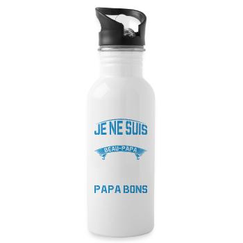 Je Suis Un Papa Bonus Fête Des Pères Anniversaire - Gourde avec paille intégrée - blanc - Droite