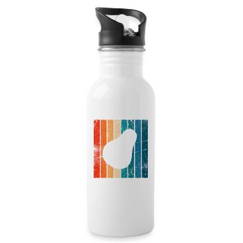 Avocado Vegan Lover Retro Veggie Diet Gift idea - Trinkflasche mit integriertem Trinkhalm - Weiß - Rechts