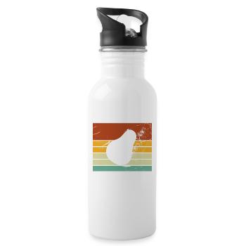 Avocado Vegan Lover Retro Veggie Diet Gift idea - Trinkflasche mit integriertem Trinkhalm - Weiß - Rechts
