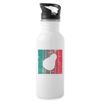 Avocado Vegan Lover Retro Veggie Diet Gift idea - Trinkflasche mit integriertem Trinkhalm - Weiß - Rechts