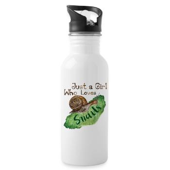 Just a girl who loves snails a quote for girls - Water bottle with straw - white - Right