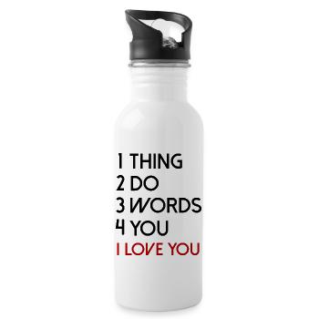 quotes liebe Spruch Valentinstag love Schrift - Trinkflasche mit integriertem Trinkhalm - Weiß - Rechts