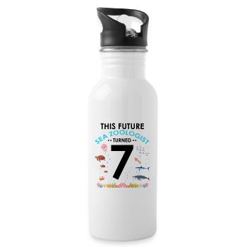 Zooologist Marine Biologist Marine Biology - Water bottle with straw - white - Right