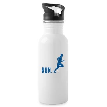 Fun Run Vintage Marathon Runner Nourriture Sommeil - Gourde avec paille intégrée - blanc - Droite