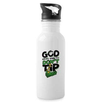 Gott weiß, wenn du kein Trinkgeld gibst - Mixology Alcohol - Trinkflasche mit integriertem Trinkhalm - Weiß - Rechts