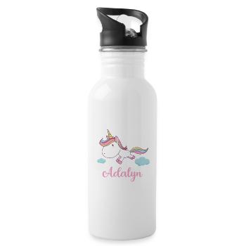 ADALYN Rose Licorne Nouveauté - Gourde avec paille intégrée - blanc - Droite