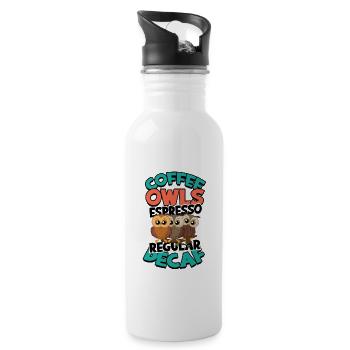 Coffee Owls Espresso Regular Decaf - Decaf Coffee - Water bottle with straw - white - Right