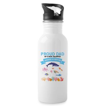 Proud Dad Marine Biologist Marine Biology Sea - Water bottle with straw - white - Right