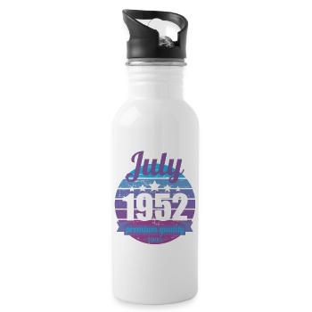 Born July 1952 70 years 70s 70th birthday - Water bottle with straw - white - Right