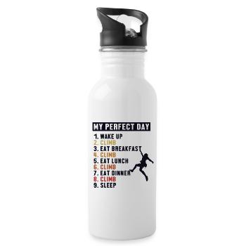 Climbing Perfect Day Sportklettern Speedklettern - Trinkflasche mit integriertem Trinkhalm - Weiß - Rechts