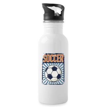 Soccer Fußball Goal Keeper Futbol Trainer Soccer - Water bottle with straw - white - Right