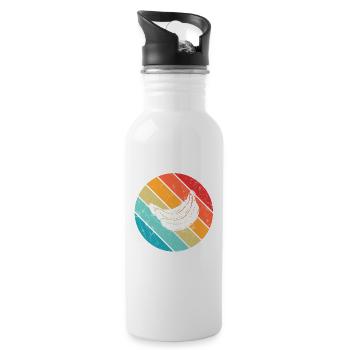 Banana Vegan Lover Retro Veggie Fruit Gift idea - Trinkflasche mit integriertem Trinkhalm - Weiß - Rechts