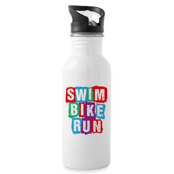 Triathlon Swim Bike Run Swim Bike Run - Gourde avec paille intégrée - blanc - Droite