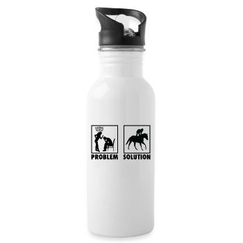 Horse Racing Horse Racers Statement Problem - Trinkflasche mit integriertem Trinkhalm - Weiß - Rechts