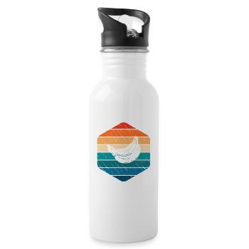 Banana Vegan Lover Retro Veggie Fruit Gift idea - Trinkflasche mit integriertem Trinkhalm - Weiß - Rechts