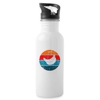 Banana Vegan Lover Retro Veggie Fruit Gift idea - Trinkflasche mit integriertem Trinkhalm - Weiß - Rechts
