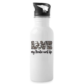 Theater Aunt Proud Theater Actors Aunt - Water bottle with straw - white - Right