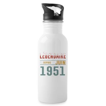 Légendaire Depuis Juin 1951 Anniversaire Cadeau - Gourde avec paille intégrée - blanc - Droite