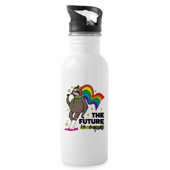 The Future is equal - Water bottle with straw - white - Right