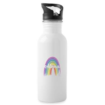 ALANA Rainbow Cursive - Trinkflasche mit integriertem Trinkhalm - Weiß - Rechts