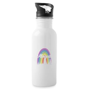 ABIGAIL Rainbow Cursive - Trinkflasche mit integriertem Trinkhalm - Weiß - Rechts