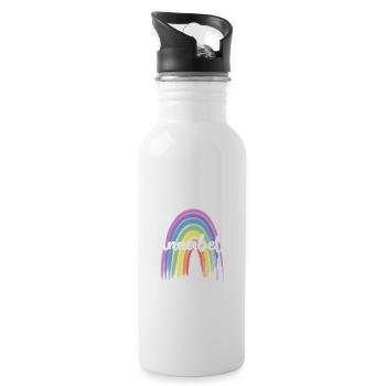 ANNABELLE Rainbow Cursive - Trinkflasche mit integriertem Trinkhalm - Weiß - Rechts