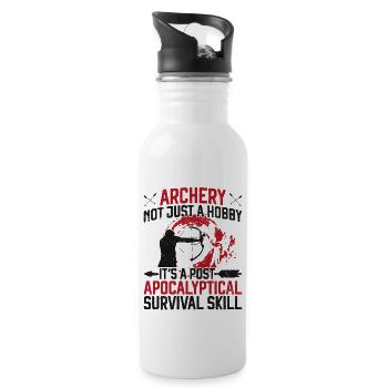 Archery Bow Archer Vintage Archery - Water bottle with straw - white - Right