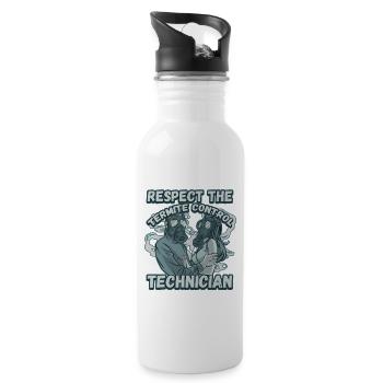 Respect The Termite Control Technician for a Bug - Trinkflasche mit integriertem Trinkhalm - Weiß - Rechts