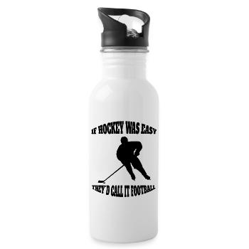 Hockey sur glace Cadeau Sports d’hiver Équipe de hockey sur glace - Gourde avec paille intégrée - blanc - Droite