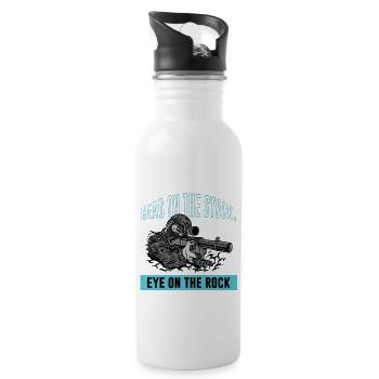 Lustiger Tontaubenschießen Spruch und - Trinkflasche mit integriertem Trinkhalm - Weiß - Rechts