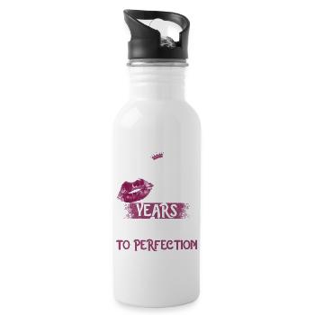 30 year old girl 30 bday Queen 30 birthday - Water bottle with straw - white - Right