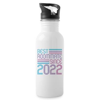 Best roommate since 2022 love your roomates - Trinkflasche mit integriertem Trinkhalm - Weiß - Rechts