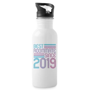 Best roommate since 2019 love your roomates - Water bottle with straw - white - Right