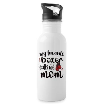 Proud Boxmama Gift Box Mother By Boxer Mama - Water bottle with straw - white - Right
