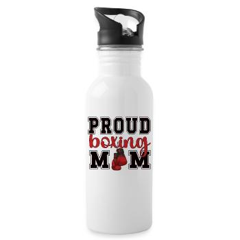 Cadeau de maman de boxe Maman de boxe fière de Boxer Mama - Gourde avec paille intégrée - blanc - Droite