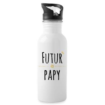 Futur Papy - Gourde avec paille intégrée - blanc - Droite