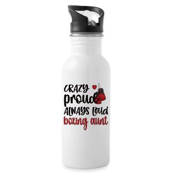 Boxing Aunt Gift Box Aunt By Boxer Proud Aunt - Water bottle with straw - white - Right