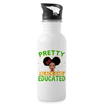 Black History Month Black History American - Water bottle with straw - white - Right