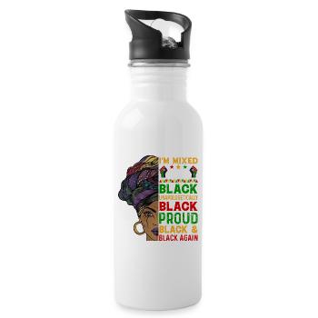 Black History Month Black History American - Water bottle with straw - white - Right