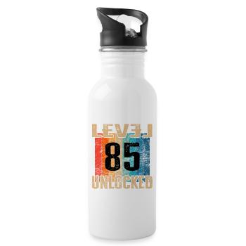 Birthday Happy Birthday Level Unlocked 85 years - Water bottle with straw - white - Right