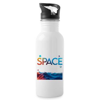 Großer Fan des Weltraums sowohl Outer Personal Space Wortspiel - Trinkflasche mit integriertem Trinkhalm - Weiß - Rechts