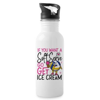 Volleyball Player Team Ice Cream - Trinkflasche mit integriertem Trinkhalm - Weiß - Rechts