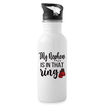 Boxing Aunt Proud Boxing Aunt By Boxer Aunt Gift - Water bottle with straw - white - Right