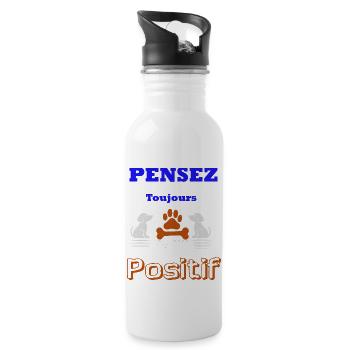PENSER TOUJOURS POSITIF - Gourde avec paille intégrée - blanc - Droite