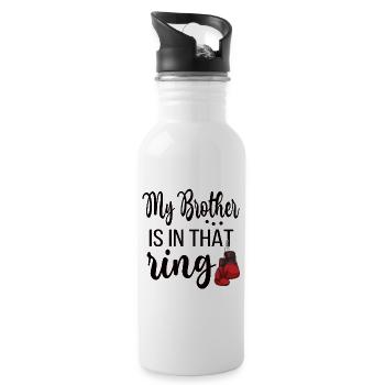 Boxing Sister Gift Proud Boxing Sister Boxer - Water bottle with straw - white - Right