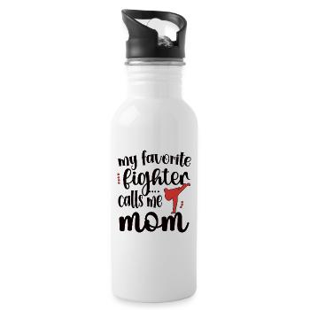 Proud Taekwondo Mom Taekwondo Mother Gift - Water bottle with straw - white - Right